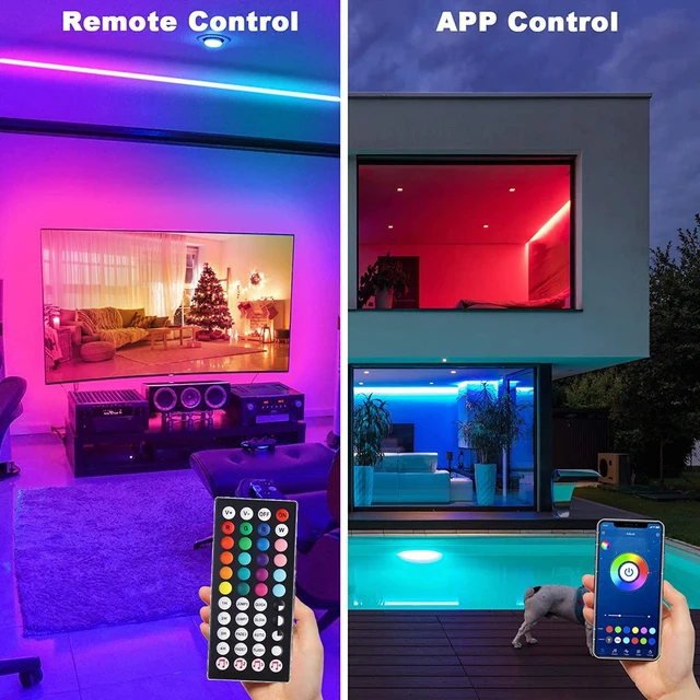 Bande lumineuse LED RVB avec télécommande, lampe à ruban flexible pour chambre, fête, bureau TV, décoration de chambre, diviseur de musique, USB, 5V 2