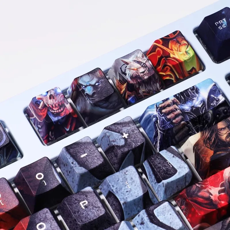 Wow Keycaps para Teclado Mecânico Pbt Dye Sublimation Gaming Keycap para Ansi 61 87 104 Chaves Layout mx Switch - Imagem 2