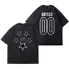 Customized Washed Denim Dirtyfit Style Tops T-shirt Casual Personalized Tops Cotton Fashion Short Sleeve DIY Tee 2