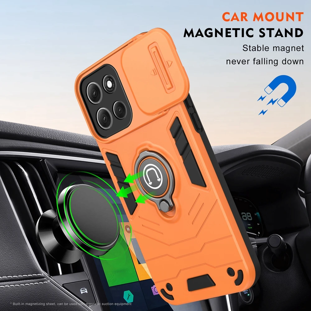 Enhanced Armor  Case with Magnetic Holder and Lens Protector Cover