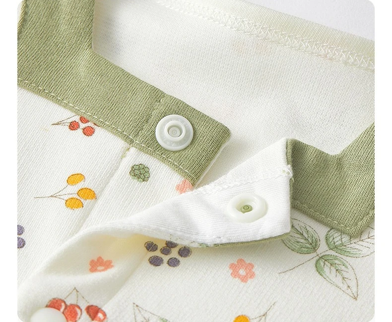 ثوب فضفاض للأطفال مريح من القطن نيسيي على الطراز ملابس زحف صغيرة مزهرة ملابس خارجية بياقة مربعة صغيرة عصرية