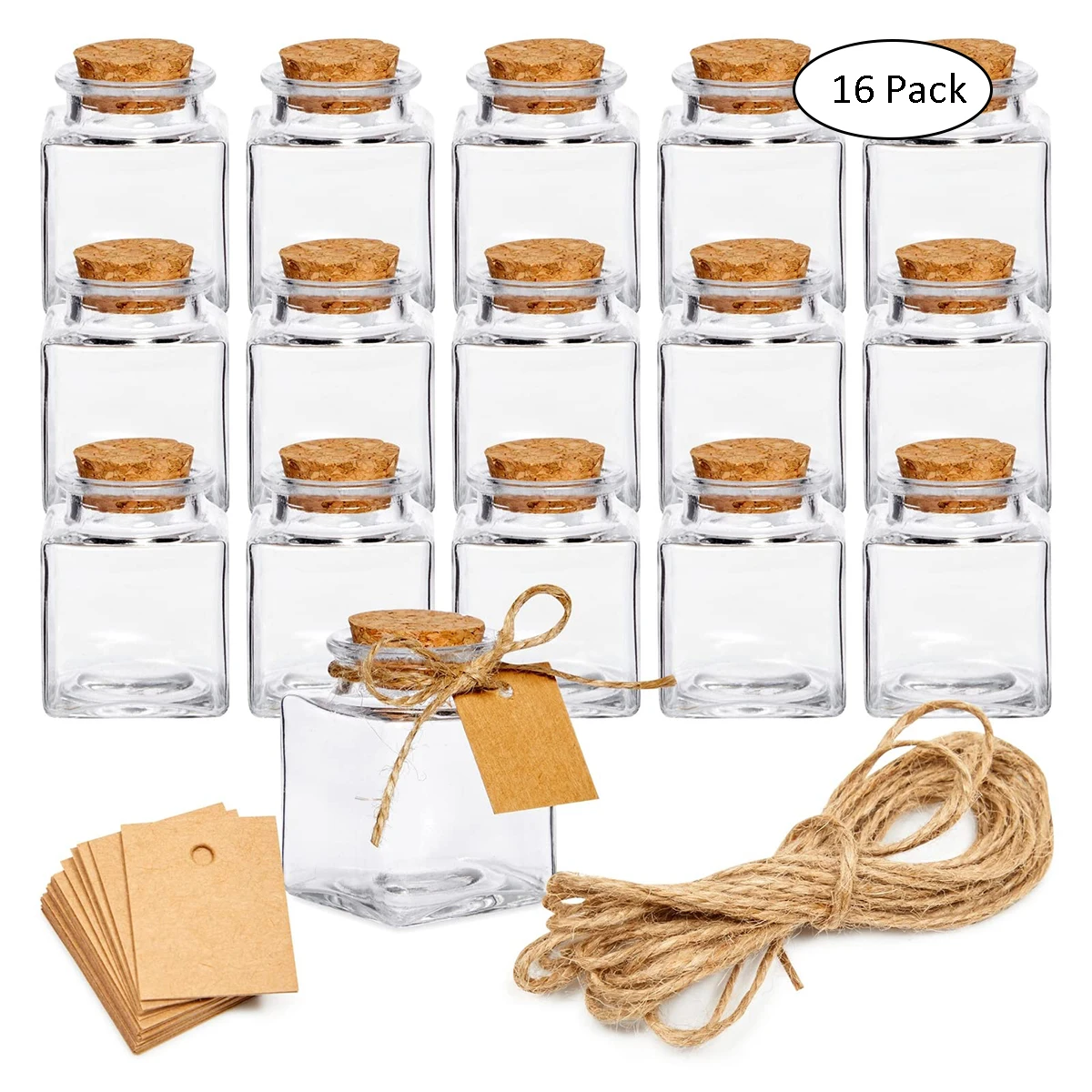 Mini Botellas De Cristal Verde Vintage Con Corchos Formas | Envío Gratis