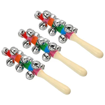 3PCS Wooden Jingle Hand Bells Set 1