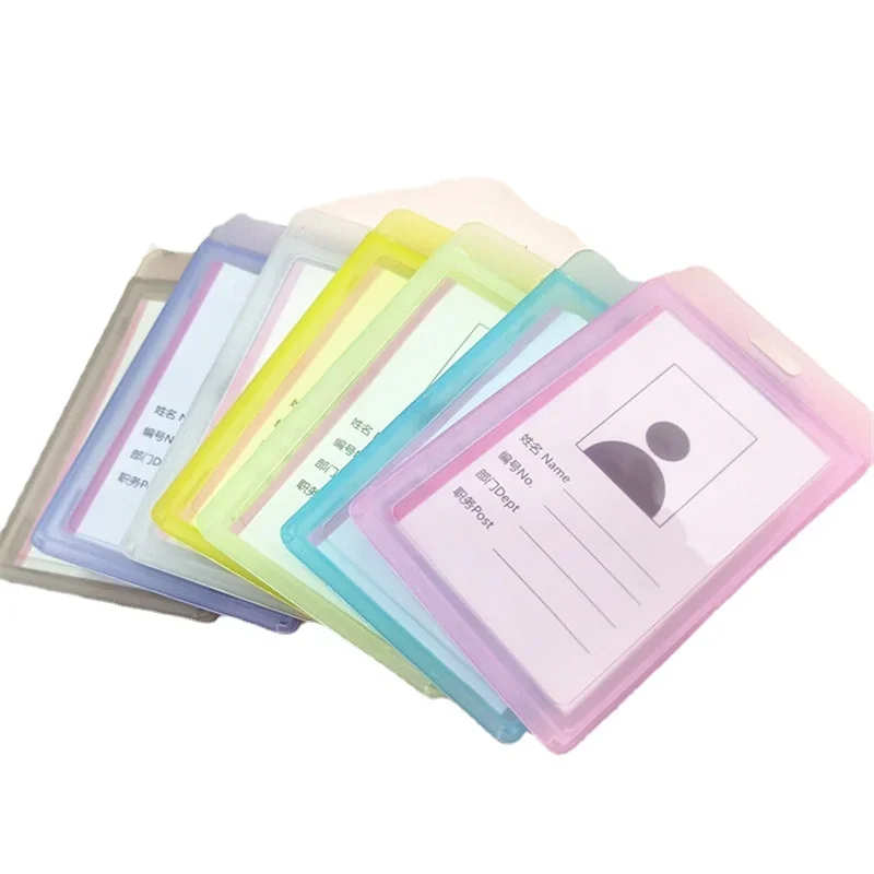

Transparent Plastic Employee's Pass Bus Work Card Cover Case ID Tag Name Badge Holder Sleeve Clear Business Working Permit Case