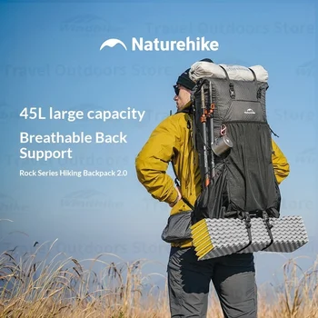 Naturehike Rock 2.0 Hiking Backpack 30L/45L/60L Large Capacity with Rain Cover Professional Outdoor Travel Trekking Shoulder Bag 4