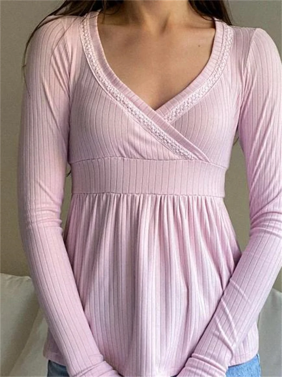 Women's Long Sleeve Solid Color Blouse