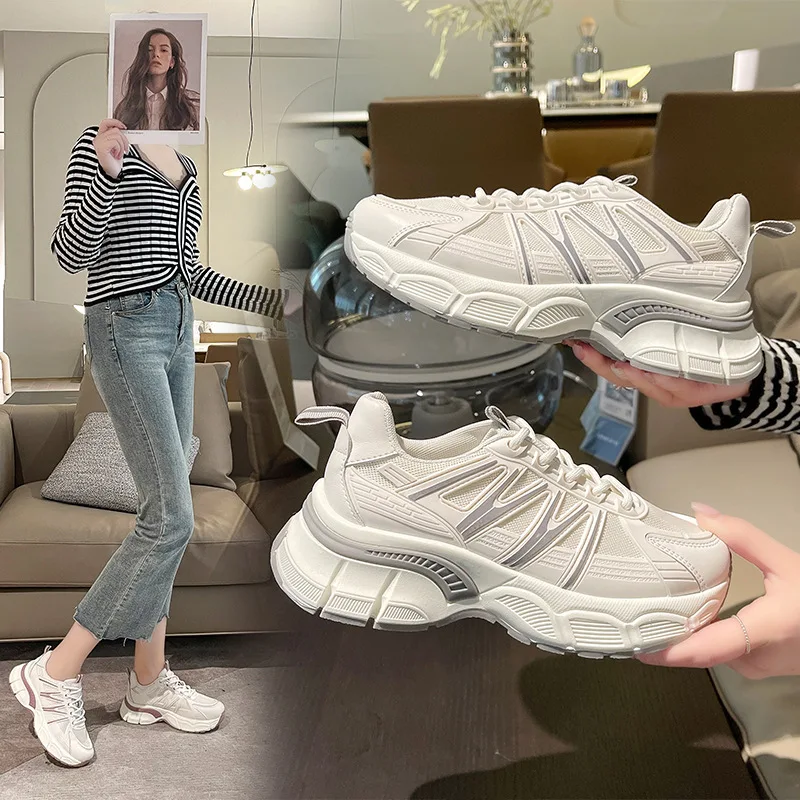 

Туфли женские в стиле ретро, Повседневная дышащая спортивная обувь, на толстой подошве, весна-лето 2023