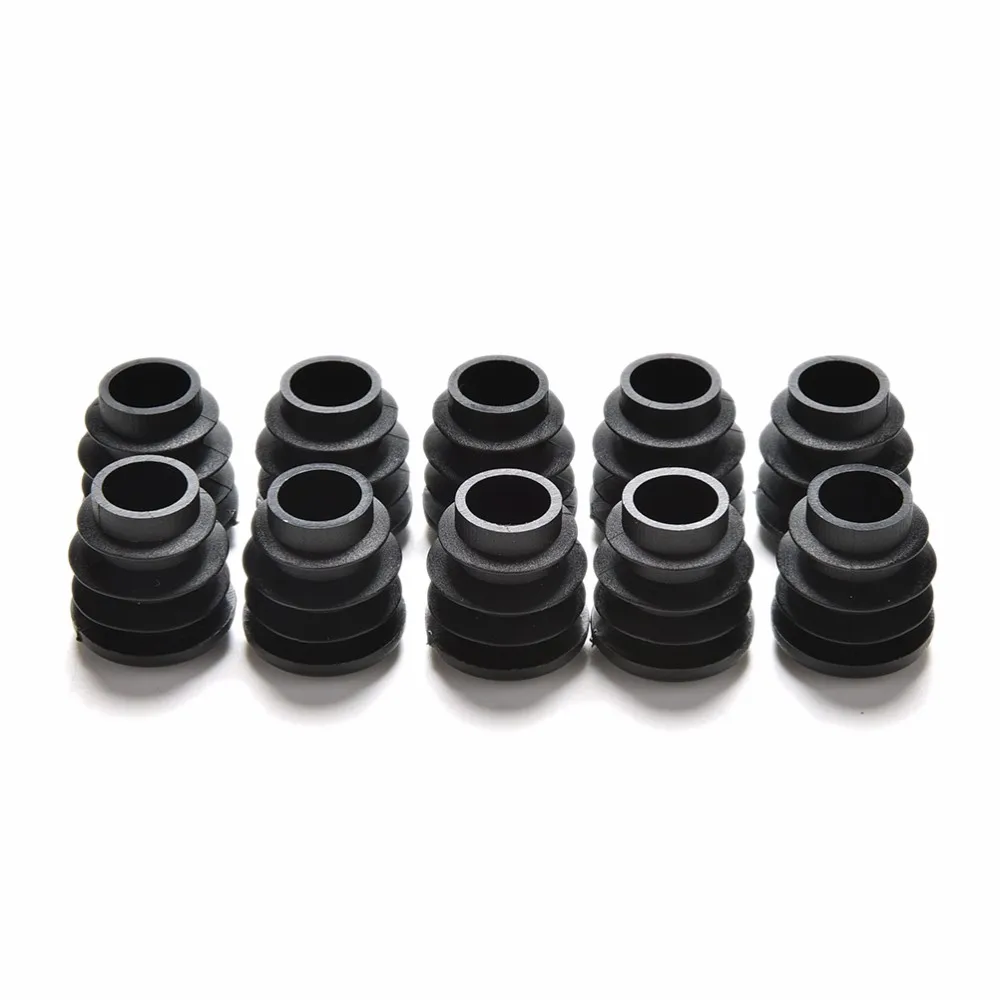 10Pcs/lot Pipe End Blanking Caps Bung Tube Insert Plug Round Black Diameter 16/19/22/25/28/30mm