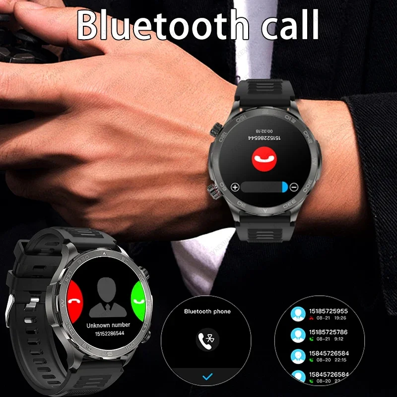 2025 New Bluetooth Call Smart Watch Men For Huawei AMOLED HD Large Screen Heart Rate NFC IP68 Waterproof GPS Sports Smart Watch 4