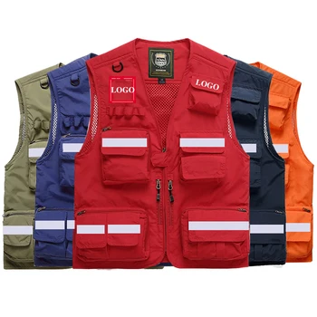 Gilet di sicurezza per abbigliamento da lavoro ad alta visibilità con giacca di sicurezza per comunicazioni di salvataggio di emergenza multitasca Abbigliamento da lavoro all'aperto