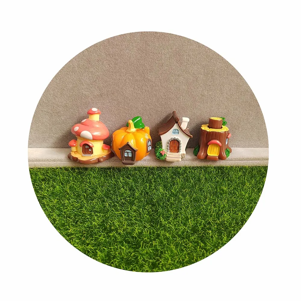 

Miniatures House DIY Crafts Fairy Figurines Mini Pumpkin Mushroom Tree House Garden Decoration Micro Landscape Resin