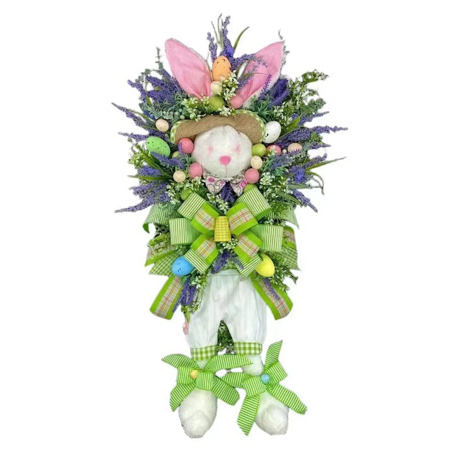 Easter Rabbit Egg Wreath for Front Door Greenery Leaves for Wedding Bedroom