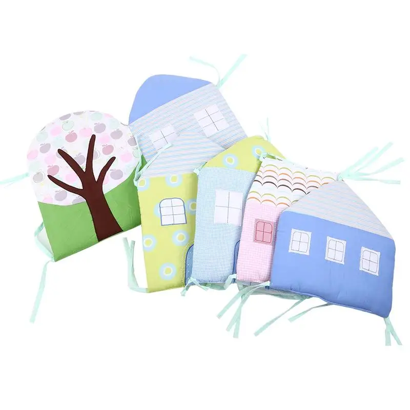 

Cotton Crib Fence Cushion 5Pcs Washable Anti-collision Bumper Pad For Infant Cribs Baby Cot Bumpers Protector Bedding Breathable