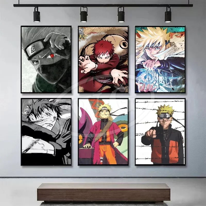 Naruto Poster Kakashi Sasuke Itachi Uchiha Akatsuki Anime Character Canvas Painting for Modern Home Decoration Aesthetic Gift