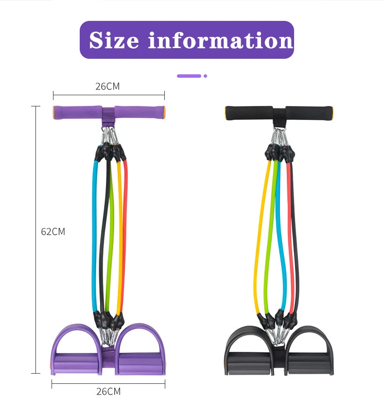 Multifunktions-Spannseil, elastisches Yoga-Pedal-Abzieher, Widerstandsband mit rutschfestem Griff, Beinstreckung, Spannseil für Zuhause – Detail 3