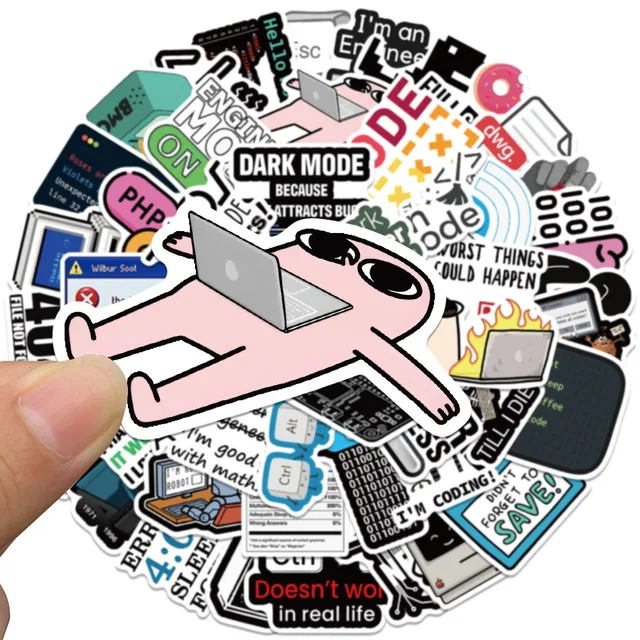 50PCS Cool Engineer Programming Network Coding Hacker MEME Stickers Vinyl DIY Computer Laptop Motorcycle Helmet Car Sticker 4