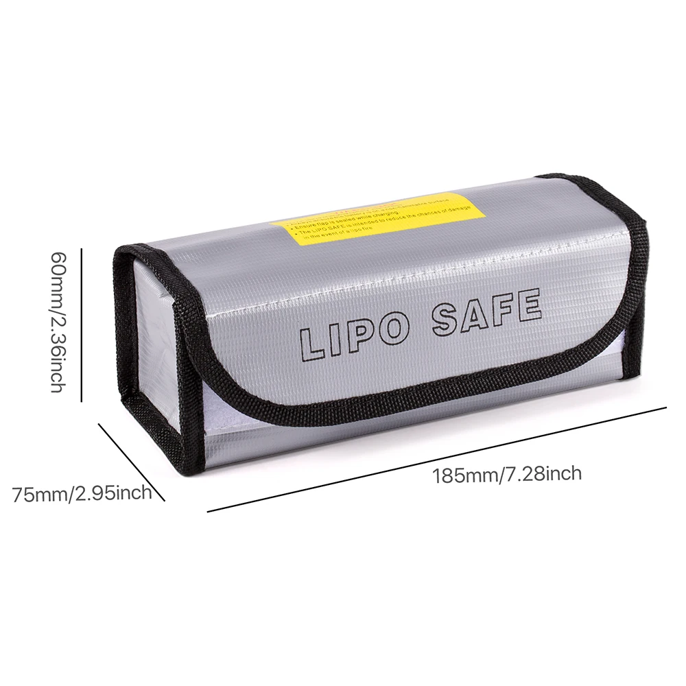 Sac de Batterie Lipo Ignifuge 185x75x60mm - Protection Anti-Explosion