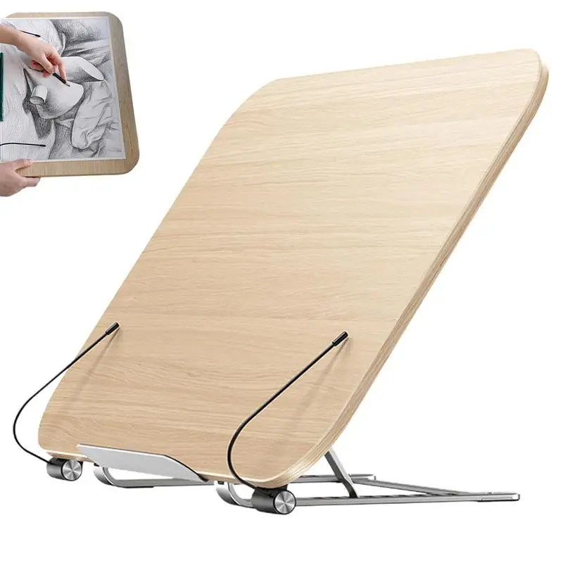 

Portable Book Stand Durable And Sturdy Student Lifting Writing Reading Stand Adjustable Solid Wooden Desktop Support Rack