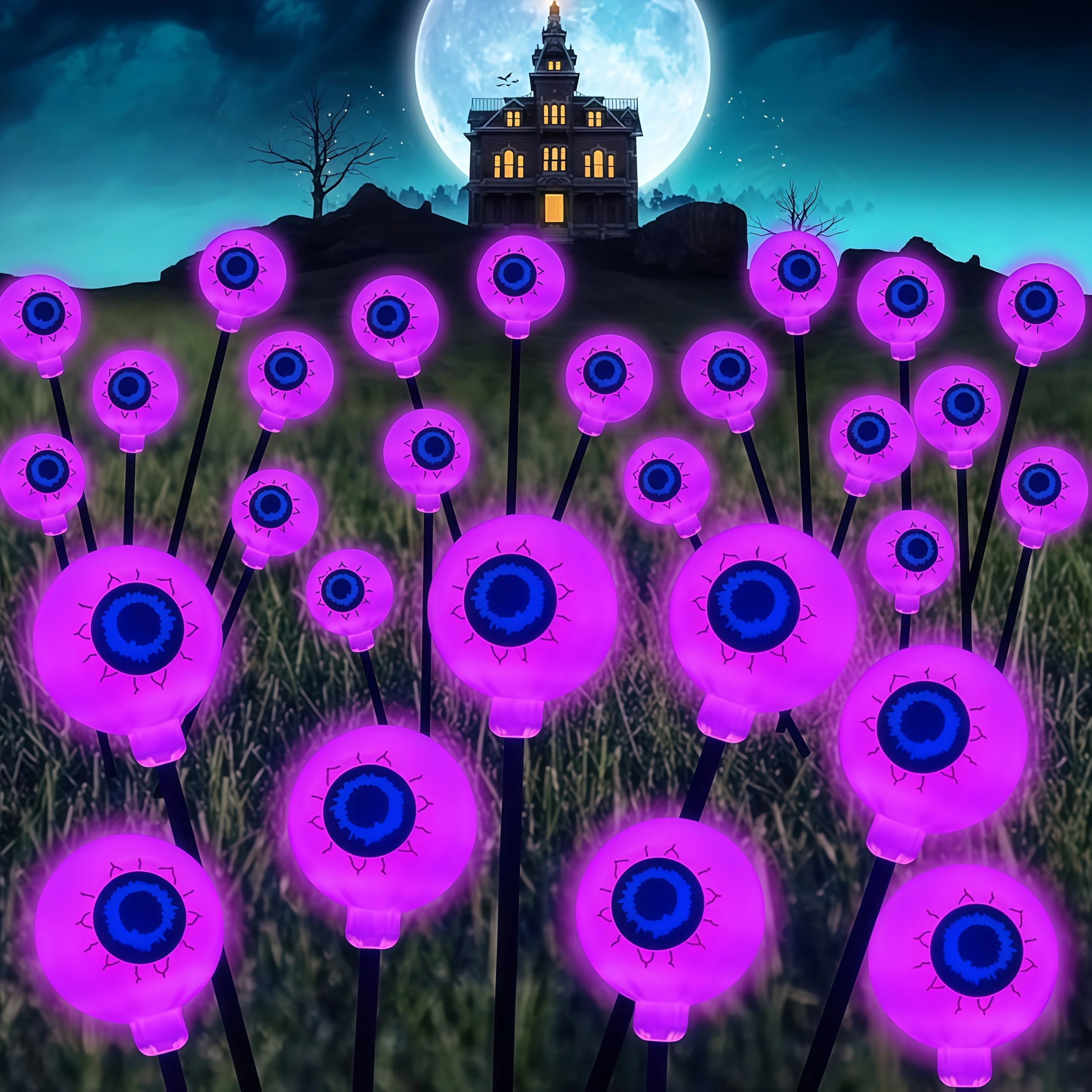Solar Powered Eyeball Yard Decor
