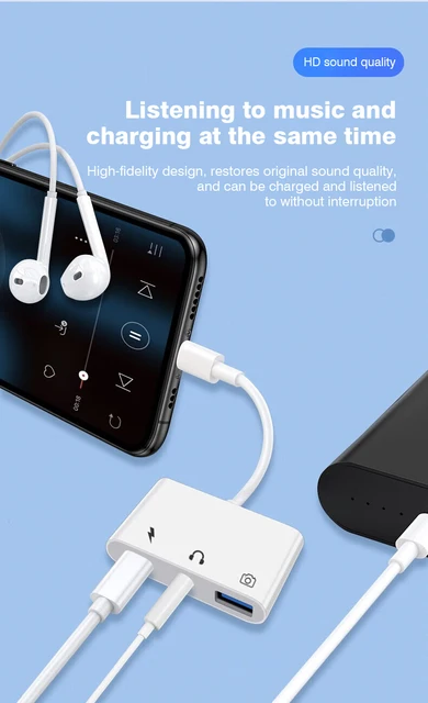 Charge Rockstar 3-in-1 Lightning Adapter Dual Headphone Jack