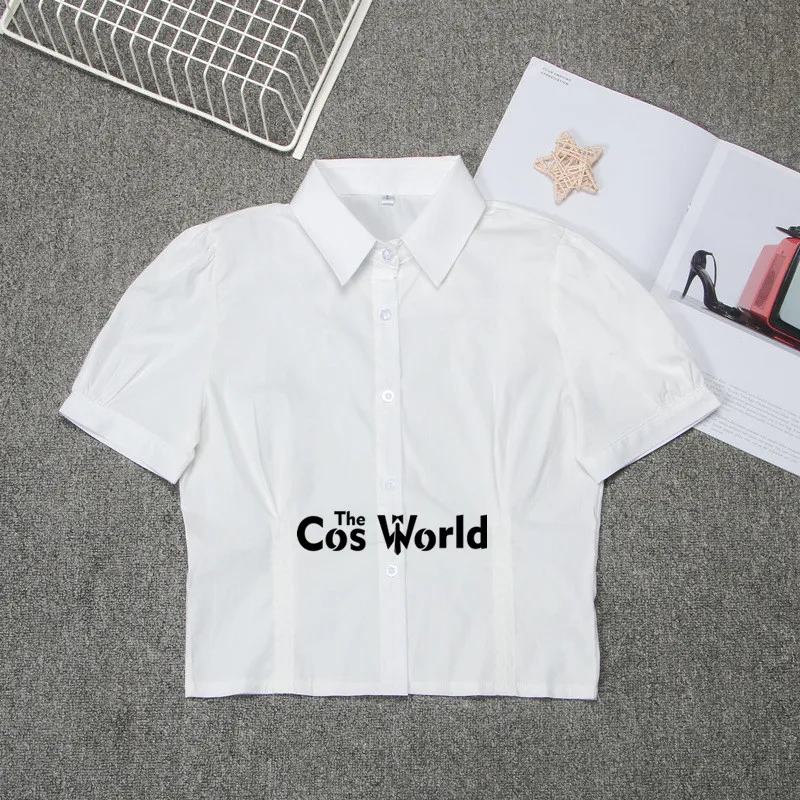 [Xiao Jian Shan] Japanese Short Puff Sleeve Summer Collect Waist Shirts Blouse Skirt JK High School Uniform Class Students Cloth 5
