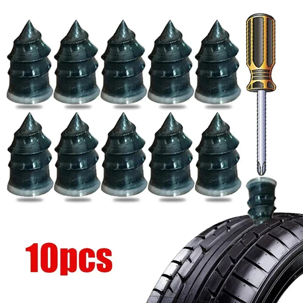 10Pcs Car Motorcycle Vacuum Tire Repair Nails Tire Puncture Repairing for Truck Scooter Bike Tyre Rubber Strip Metal Nails