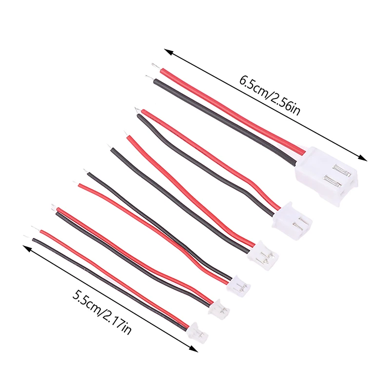 소형 미니 JST 암수 플러그 잭 커넥터 케이블 와이어, 1.0, 1.25, 1.5, 2.0, 2.54, 3.96mm, PH 2.0mm, XH 2.54mm, 2 핀, 10 개