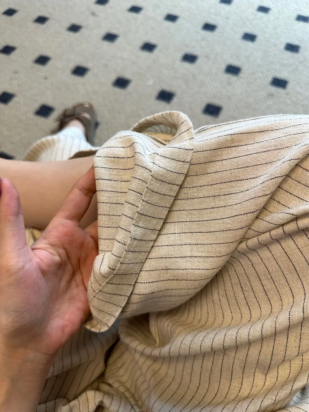 Summer Slack-pants Linen High-waisted Elastic Comfortable Breathable Wide Leg Pants Women's Slimming Striped Casual Pants
