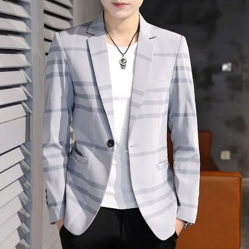 

Эксклюзивный новый мужской модный деловой костюм большого размера в британском стиле однотонный джентльменский Повседневный Молодежный удобный корейский Костюм