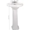 22" Corner Pedestal Bathroom Sink in White, with Overflow and Pre-Drilled 4" Centerset Faucet Holes  Porcelain Scratch 3