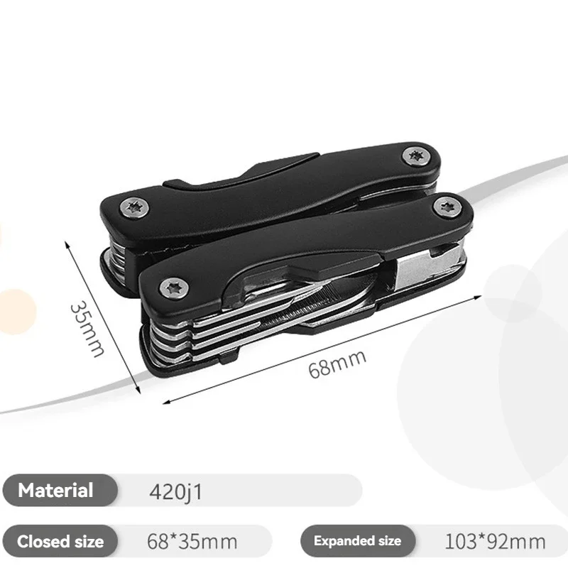 Outdoor Camping Survival Equipment 9-In-1 Portable Multi-Functional Tool Scissors Accessories Stainless Steel Portable Camping