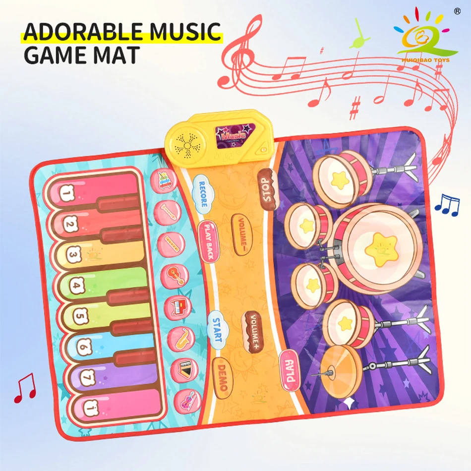3IN1 Multifunctional Music Play Mat Piano Keyboard Dance Floor Drum Game Playmat Sensory Education Toys for Children Kids Gifts 6