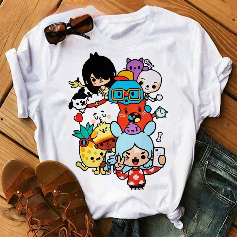 2025 Toca Life World Print Children T Shirt Summer Cotton Casual Tshirt Kid Boy Girl Clothes Toca Boca Game Graphic Top Baby Tee 4