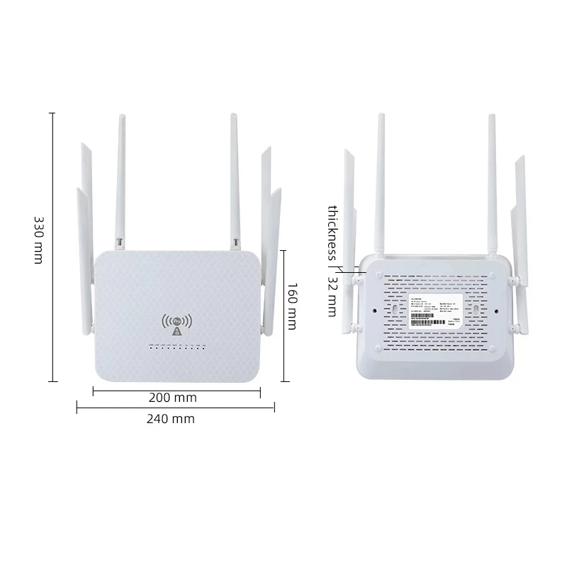 Wi Fi Router YIZLOAO LT260A 4G 1200Mbps Wireless CPE Gateway Dual Band 2.4G/5.8GHz 5G B7 B20 B28 Mobile Hotspot Modem AP 6 Antenna