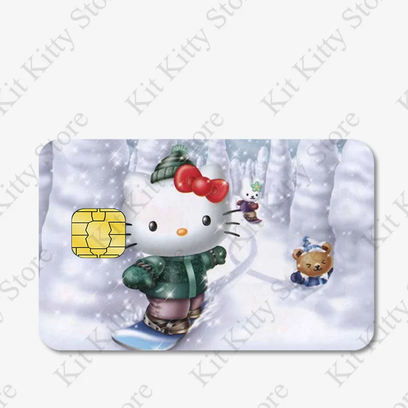 thumbnail image 1 of Sanrios Anime tarjeta pegatina cubierta Kuromi Hello Kittys película de dibujos animados funda de piel para tarjeta de débito de crédito pegatinas impermeables Diy calcomanía, 1 of 5