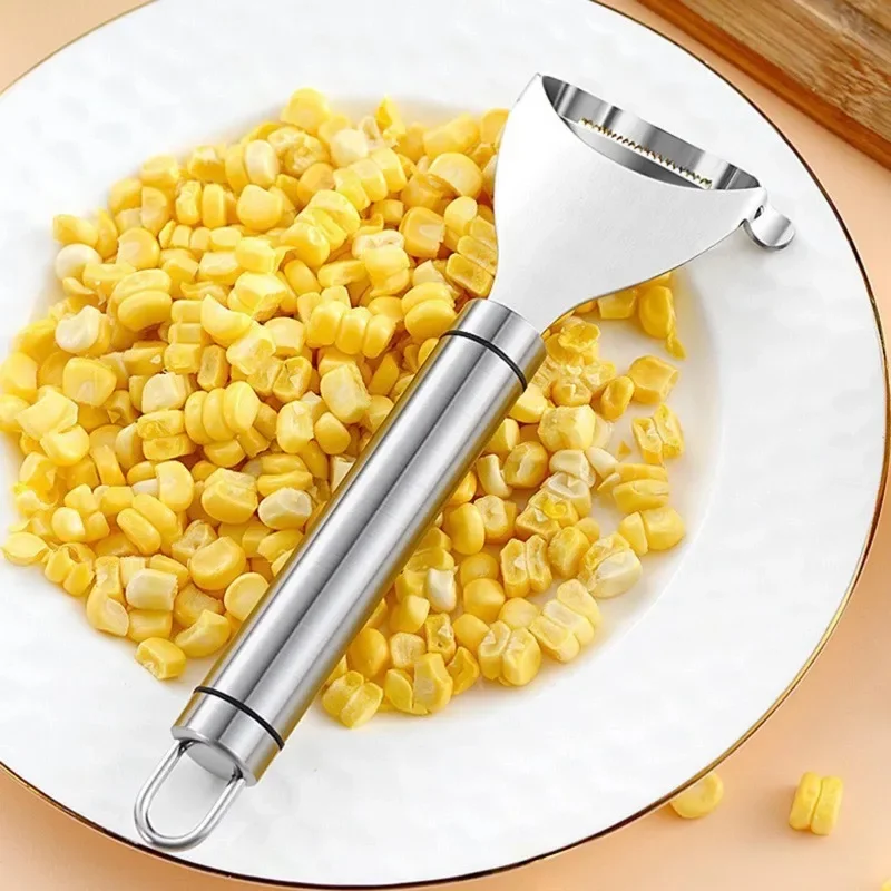 Multi-Function Paring Knife with Manual Corn Sheller - Stainless Steel Melon and Fruit Planer Potato Peeler and Vegetable Tool