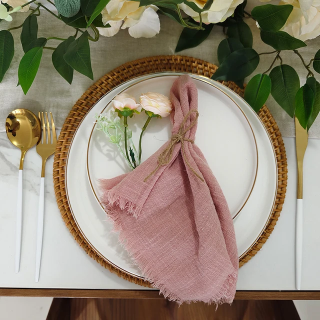 10pcs Vintage Cloth Napkins Gauze Pure Cotton Table Serving Towels Rustic  Country Wedding Christmas Easter Ramadan Decoration - AliExpress