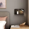 Modern Bedside Wall Lamp With Shelf LED 5W/7W White Black Simple Bedroom Wall Lights With Switch USB Charging Sconce Fixtures 3