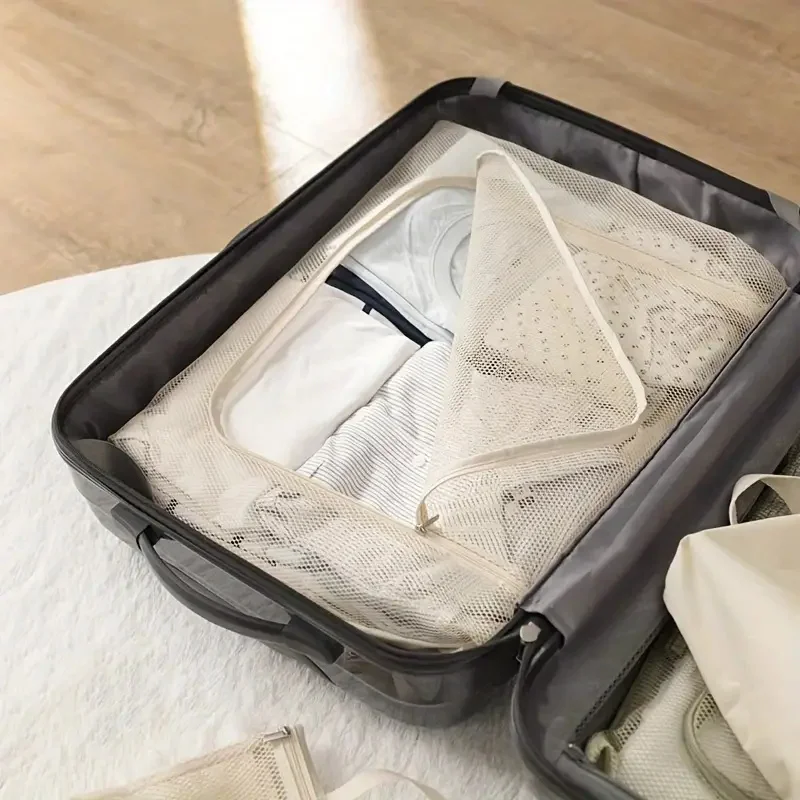 

2024 Women Travel Storage Bag Portable Travel Mesh Bag Case Toiletry Clothes Underwear Hanging Mesh Breathable Organizer Pouch