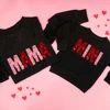 Mama Mini Print Family Matching Outfit Valentines Family Matching Outfits Mom & Kids Pullover Sweatshirt Valentines Gift 3