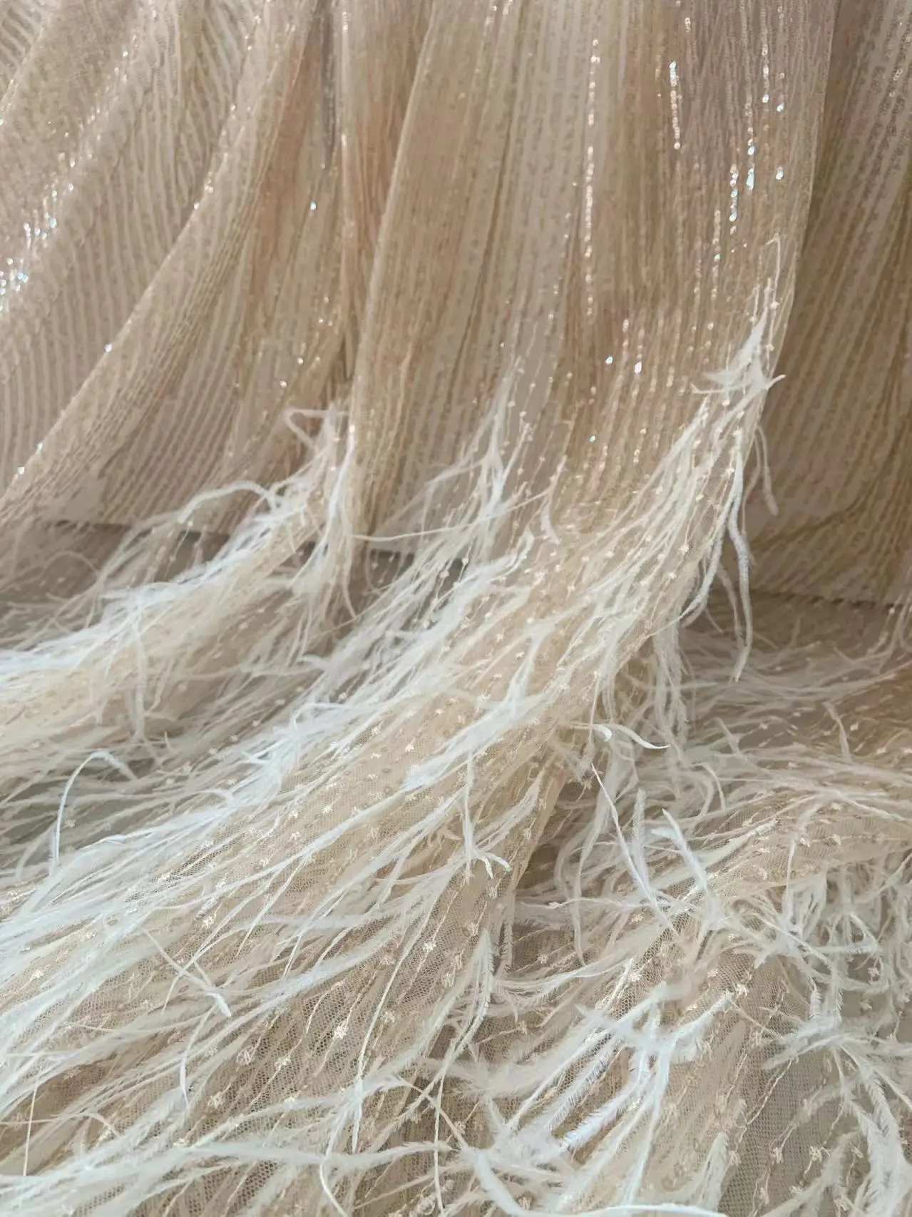 Tulle in Shimmering Salmon Pink - All About Fabrics