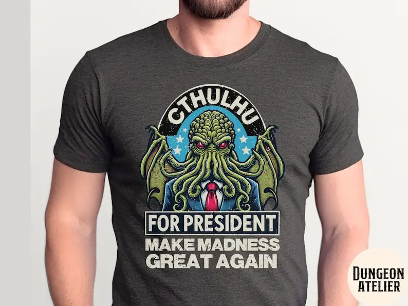 

Рубашка президента CTHULHU, смешная политическая vote election tee, Lovecraft
