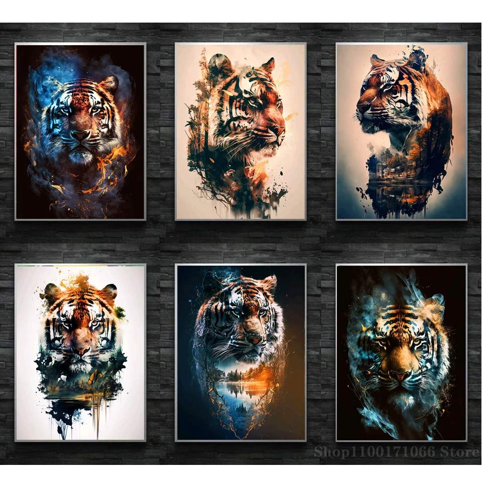 5D Diy Diamond Painting Animals Tiger Cross Stitch Set Full