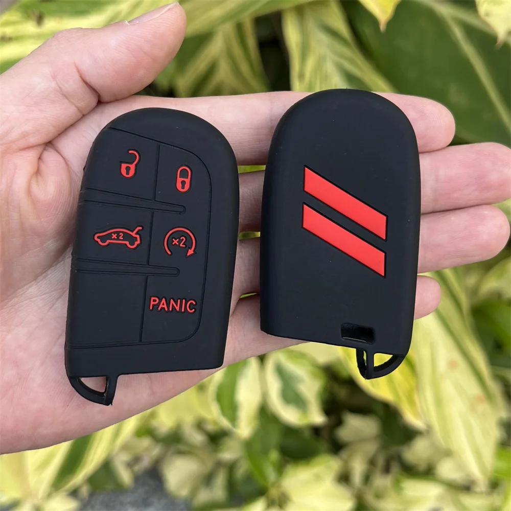 Key Case Key Case Cover Remote Control Case Cover Car Key Case For Chrysler Dodge Jeep Fiat 5 Button Remote Smart Key Fob Silicone Cover Holder Protect Skin