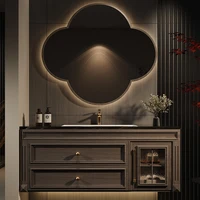 อ่างล้างหน้าห้องน้ําห้องน้ําตู้VINTAGE Vanityกระจกห้องน้ําตู้แต่งหน้าไม้เป็นสินค้าที่Toiletteเฟอร์นิเจอร์ 1