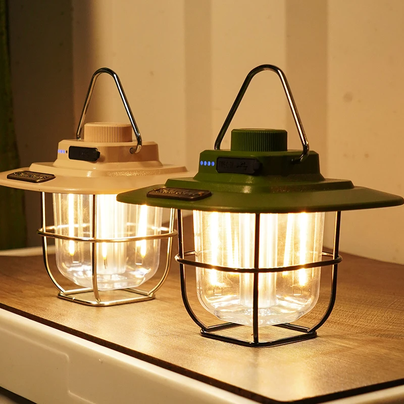 

LED Tent Lamp Handle Night Light Camping USB Rechargeable Bulb Outdoor Portable Emergency Lantern With Infinite Dimming Function