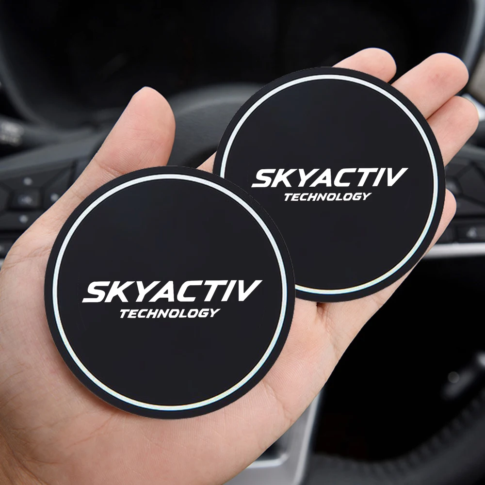 Car Water Cup Pad ottle Holder Coaster Auto Interior Cup Holder 2 pcs for Mazda skyactive 2 3 5 6 8 cx3 cx4 cx5 cx8 cx9 cx30 cup holder coasters car coaster pads