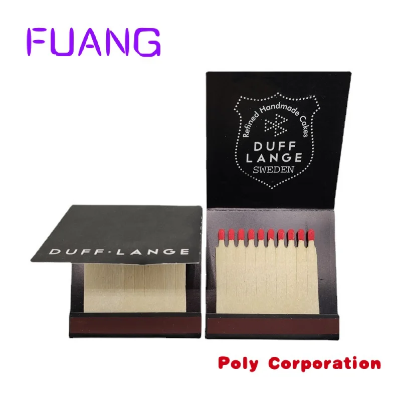 Custom  Customized Logo and Printed Wooden Paper Book Matches Boxes Safety Matchbook Personalized Candle Packaging
