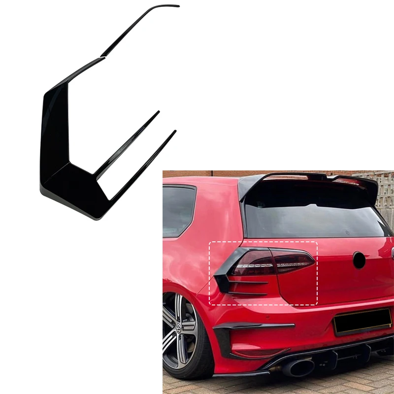 

2PCS Rear Bumper Splitter Canard Auto Exterior Parts Rear Splitter Fog Lamp Trim for VW Golf 7 MK7 GTI R GTD R400 2012-2015