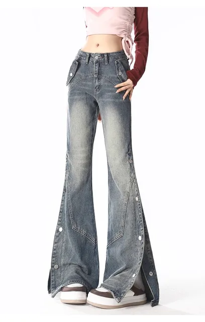 00s archive japanese とおく label flare denim